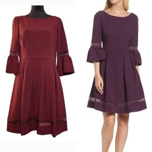 ELIZA J NWT Bell Sleeve Lace Inset Fit & Flare Dress, Size 12